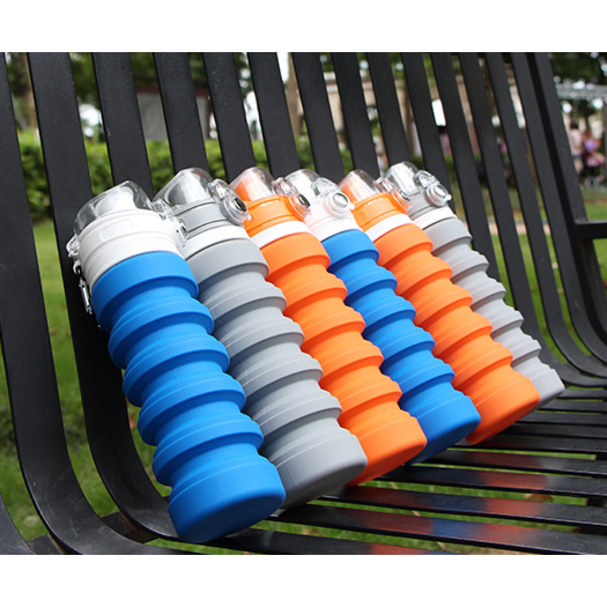 Collapsible silicone water bottle